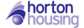 Logo design for Horton Housing, using different shades of purple on the font and the design